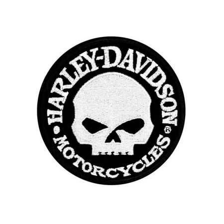 - Harley-Davidson Hubcap Skull Small Patch, 4'' W x 4'' H EM1029882, Harley Davidson
