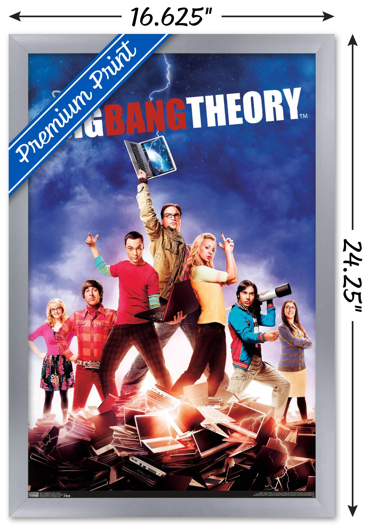 The Big Bang Theory - Key Art Wall Poster, 14.725" x 22.375", Framed