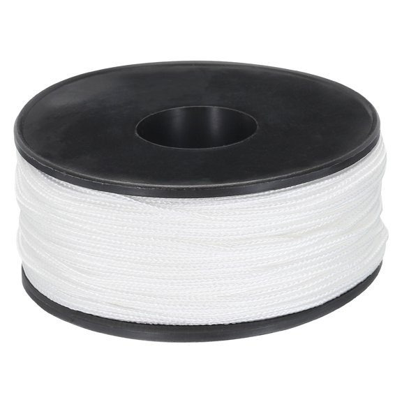 1.18mm x 164 Feet Paracord Micro Cord Rope 100 LB Polyester Braided Cord for Camping Jewelry Bracelet, White