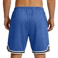 thumbnail image 4 of Men's Workout Running Shorts Quick Dry Elastic Waist Shorts with Pockets Gym Athletic Lightweight Hiking Shorts 7"/5"/9" Drawstring Shorts,Blue L, 4 of 4
