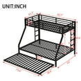thumbnail image 4 of Twin XL Over Queen Metal Bunk Bed with Twin Size Trundle, Black, 4 of 18
