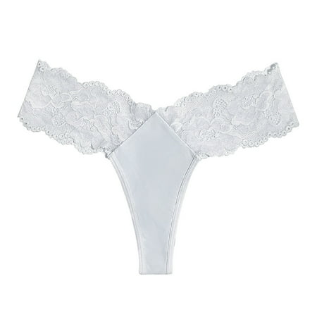 

huanledash Women Underpants Breathable Lace Triangle Shape Soft No Constraint See-through Hollow Out Flower Embroidery Thin Lady Briefs for Inner Wear