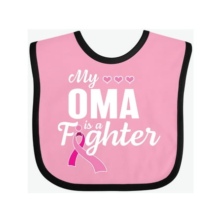 

Inktastic Breast Cancer Awareness My Oma is a Fighter Gift Baby Boy or Baby Girl Bib