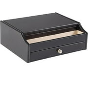 Wooden Jewelry and Keepsake Box with Drawer, Black