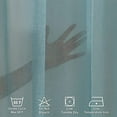 thumbnail image 3 of 3S Brother's Blue Linen Look Extra Long Set of 2 Panels Sheer Curtains Rod Pocket & Back Tab Home Décor Window Custom Made Drapes 10-30 Ft. Long -Made in Turkey Each Panel (100"W x 144"L), 3 of 6
