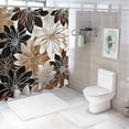 thumbnail image 7 of Pratyus Flower Pattern Fine Foliage Lace Modern Waterproof Shower Curtain for Country Cottage & Farmhouse Bathroom Decor Set with Hooks 36x72, 7 of 7