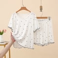 thumbnail image 6 of WRKEKC Summer Pajama Set for Women Floral Printed Top with Solid Shorts 2 Piece Sleep Set Loungewear Pajamas Home Wear, 6 of 6