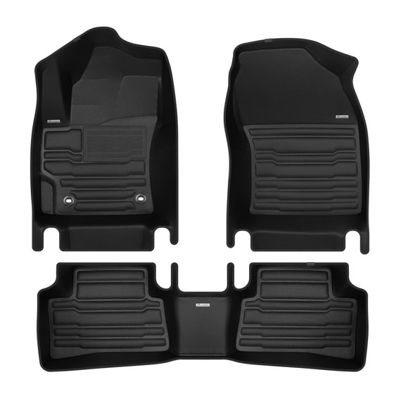 TuxMat - For Toyota Corolla Cross Hybrid 2023-2026 Models - Custom Car Mats - Maximum Coverage, All Weather, Laser Measured - This Full Set Includes 1st and 2nd Rows