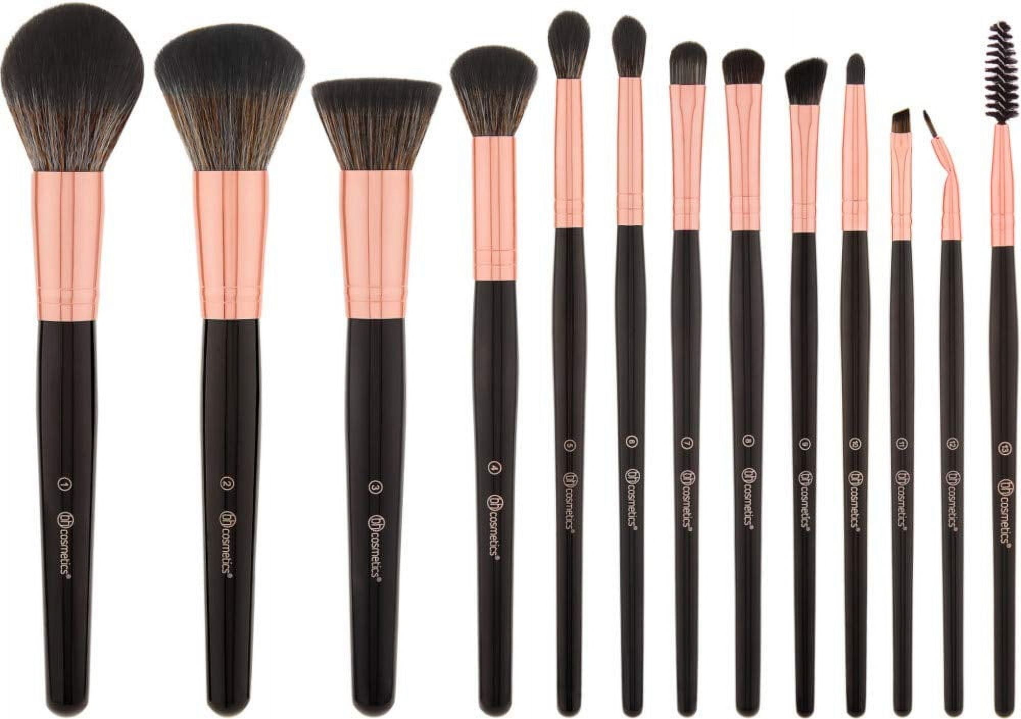 BH STUDIO PRO makeup brush set, BH Signature Rose Gold 13 Piece Brush Set with Holder (black)