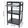 thumbnail image 6 of Fichiouy 42" AV Cart Free Standing Desk with Pullout Keyboard Tray&Wheels for Home Office Black, 6 of 10
