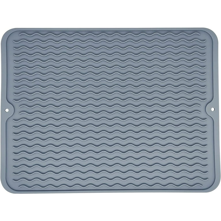 Silicone Dish Drying Mat Multiple Usage Heat-resistant Silicone Mat Grey  16x12