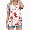thumbnail image 3 of Towmus Halloween Clothes for Women Plus Size Casual V Neck Funny Tops Print Short Sleeve T-Shirt, 3 of 6