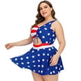 thumbnail image 5 of Maillot de Bain une Pièce pour Femmes Grande Taille avec Drapeau Américain, Tankini à Fines Bretelles, 5 of 5