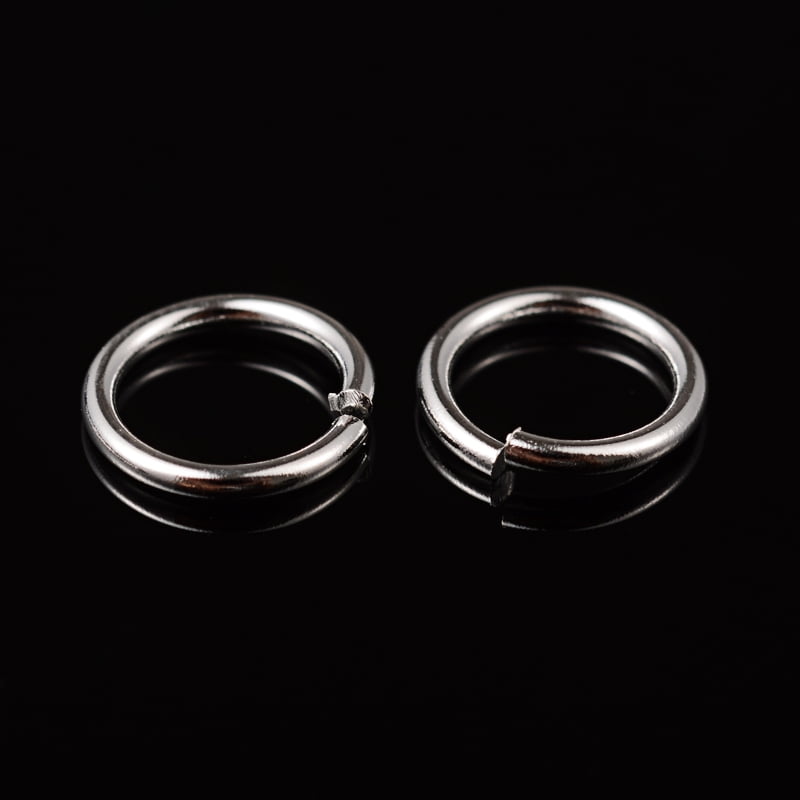 Brass Open Jump Rings Round Cadmium Free Lead Free Silver 8x1mm 18 Gauge Inner Diameter: 6mm 4300pcs/500g