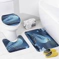 thumbnail image 4 of Bluebird with Floral Print Shower Curtain Set Modern Bathroom Decor Mats 4pcs Fabric Bathroom Curtain Slip Floor Rug Toilet Lid, 4 of 8