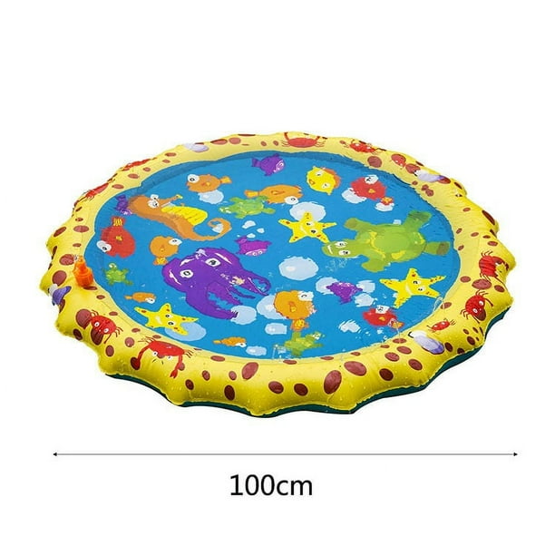Vaguelly Toy Play Alfombra de agua Almohadilla para rociadores de agua Césped Alfombra de juego para rociar y salpicar agua para niños (100 cm)
