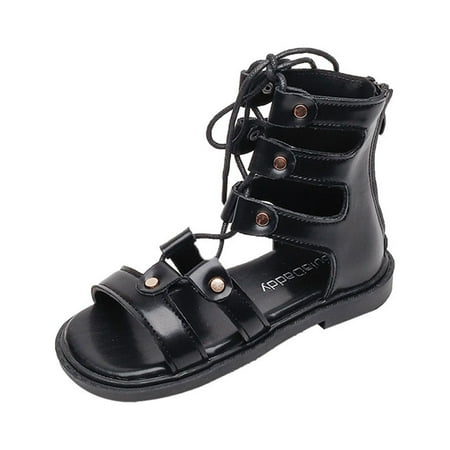 

Kids Girls Sandals Zipper Design Casual Adjustable Rope Straps Light Weight Summer Little Child/Big Kid Toddler Girl Moccasins