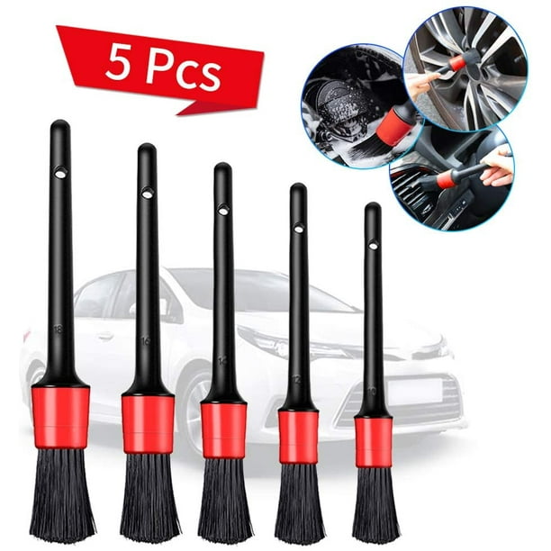 Car cleaning brush set, 5 car detailing cleaning brushes Small