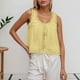 thumbnail image 2 of Camiseta sin mangas de encaje de colores lisos para mujer - Top tipo chaleco ajustado, 2 of 5