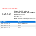 thumbnail image 2 of Exhaust Manifold Gasket Set - Compatible with 1997 - 2010 Ford F-150 1998 1999 2000 2001 2002 2003 2004 2005 2006 2007 2008 2009, 2 of 2