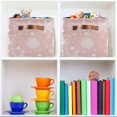 thumbnail image 6 of Storage Basket Christmas Snowflake Pink Foldable Canvas Laundry Baskets Bin Waterproof Inner Layer with Sturdy Handles for Toy Nursery Blanket Clothes 2 Pack, 6 of 7