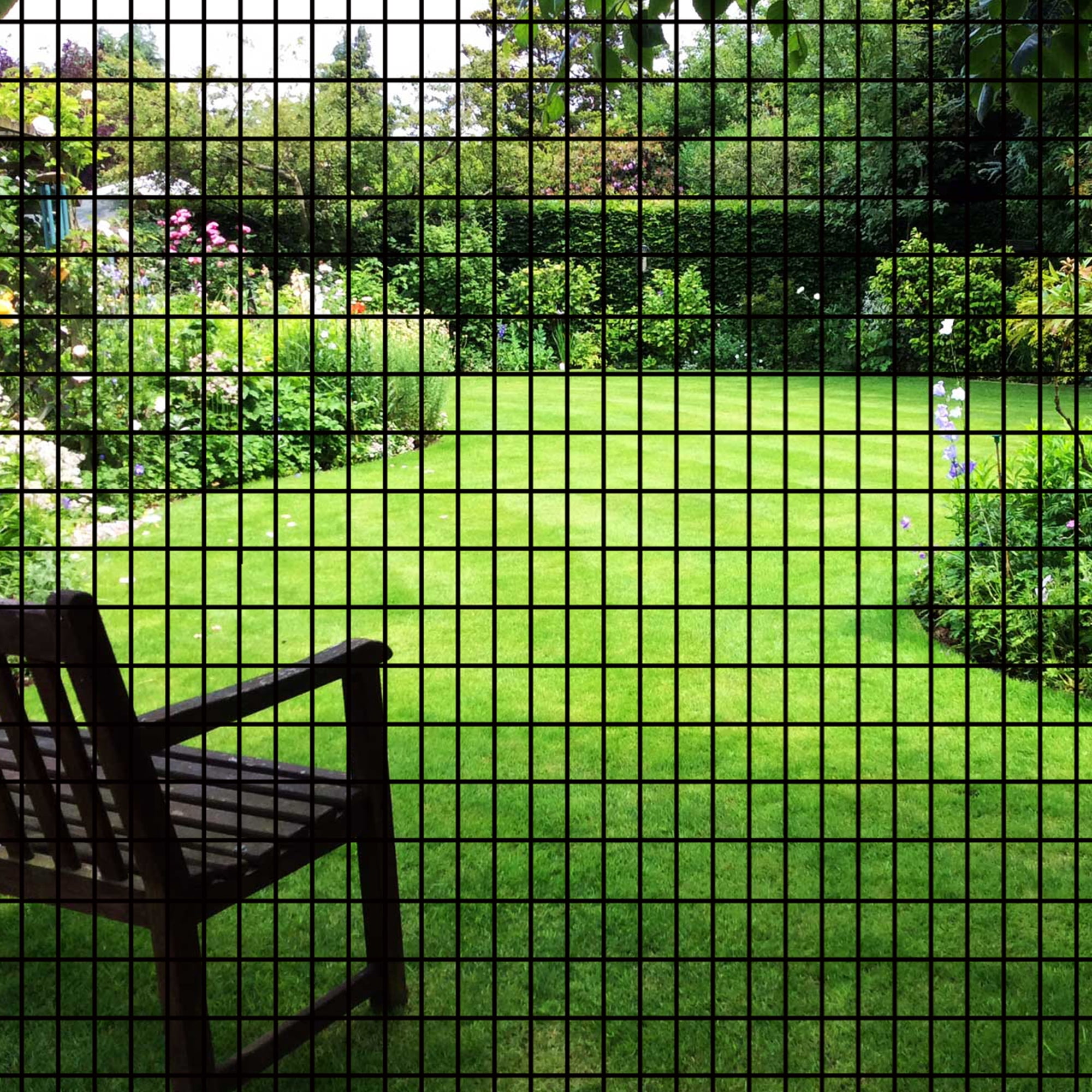 Miniyam 24" x 50' - 2" x 3" Rectangle Mesh 16 Gauge Black PVC Coated Welded Wire Panel, for Garden Trellis, Climbing Plant Support, Chicken Coops, and Animal Pens
