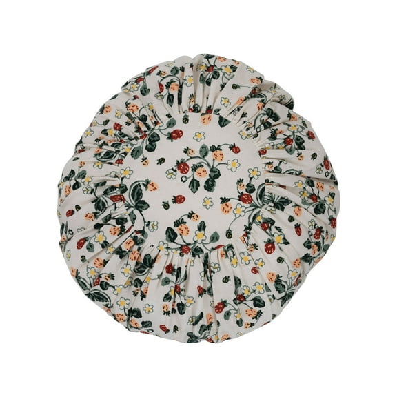 Creative Co-Op Cotton Pleated Pillow with Floral Pattern