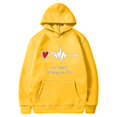 thumbnail image 2 of Jacenvly Valentine'S Day Gifts for Him Long Sleeve Shirts Heart Pattern Hooded Casual Trendy Valentine'S Day Printed Hooded Plush Hoodie Top Hooded Hoodie Yellow, 2 of 5