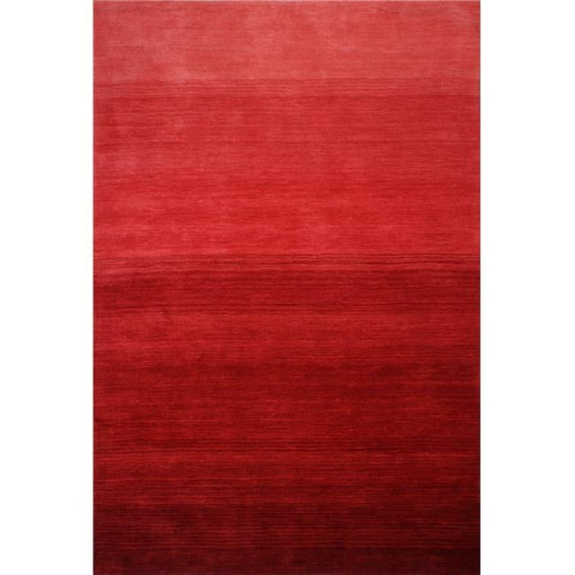 Bashian S176-RED-5X8-ALM198 Contempo Collection Solid Contemporary 100 Percent Wool Hand Loomed Area Rug, Red - 5 ft. x 7 ft. 6 in.
