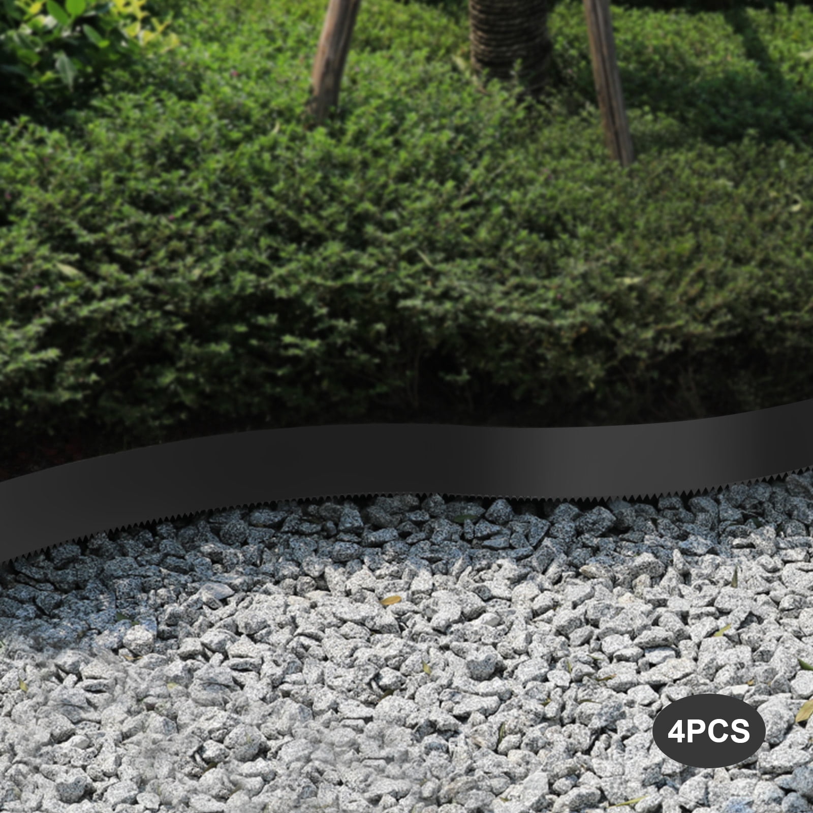 Miumaeov Steel Lawn Edging 4 Pack 40"x 8" Landscape Edging Garden Edging Border Metal Landscape Border for Garden Yard Path Lawn Outdoor Decorative Fence Black