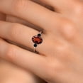 thumbnail image 4 of Gem Stone King 14K White Gold Red Garnet and Black Onyx Engagement Ring for Women | 3.00 Cttw | Oval 10X8MM | Gemstone January Birthstone | Size 8, 4 of 6