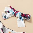 thumbnail image 2 of StylesILove Baby Toddler Girls Ruffle Long Sleeve Floral Bodysuit, Suspenders Skirt and Headband 3pcs Overall Dress Outfit (24 Months, Burgundy), 2 of 8