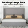 thumbnail image 4 of Merluxy King Bed Frame with Lift Up Storage,Linen Upholstered Platform Bed/ Wingback Headboard/No Box Spring Needed/Light gray, 4 of 6
