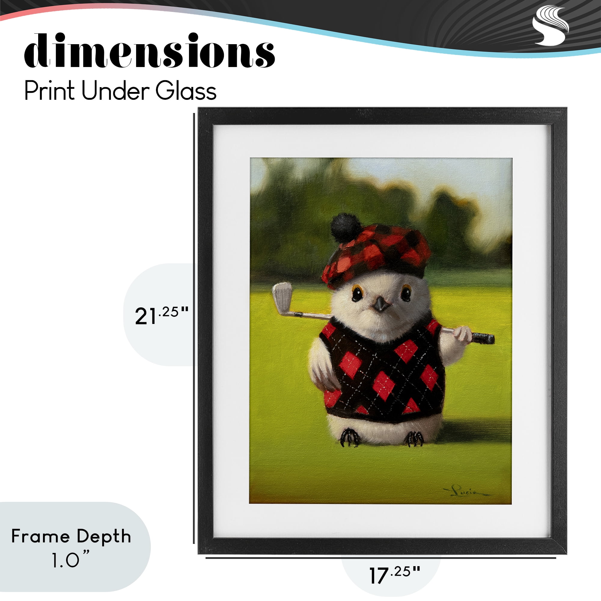 Stupell Industries Birdie Golf Swing Black Framed Print Under Glass, design by Lucia Heffernan