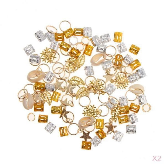2x 84pcs Hair Trenzas Anillos Hair Loops Clips 6Styles Accesorios - Aleación Shell Snowflake Loops