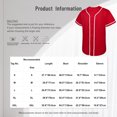 thumbnail image 5 of iixpin Men's Baseball Jersey Short Sleeve Button Down T-Shirt Sports Baseball Training Uniform White L, 5 of 5