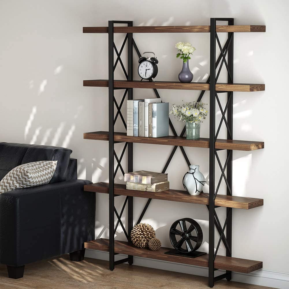 Tribesigns 47.2 Inches Solid Wood 5-Tier Shelf Bookcase