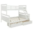 thumbnail image 3 of DreamBuck, Twin over Full Bunk Bed with Drawers, Solid Wood Bunk Beds with Ladder & Guardrail, Bunk Bed Frame for Teens, Adults, No Box Spring Needed, Convertible to 2 Separated Beds, Pure White, 3 of 8