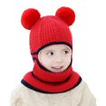 thumbnail image 1 of Automne Hiver Bébé Garçons Filles Épais Chaud Double Pompon Tricoté Écharpe Bonnet, 1 of 10