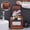 Brown, variant on Men's PU Leather Dopp Kit, Large Capacity Hanging Toiletry Bag with 360 °   Rotatable Hook, Double Layer & 6 Pockets, Wet & Dry Separation, Vintage Style for Business Travel