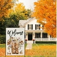 thumbnail image 2 of Welcome Fall House Flags for Outdoor Decoration, Thanksgiving Boots with Maple Leaves Flowers Large Yard Flag, Decorative Autumn Seasonal Farmhouse Holiday Outside Decor 28x40 Inch Vertical Double, 2 of 6