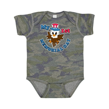 

Inktastic My 1st Memorial Day with Baby Eagle Wearing Patriotic Hat Gift Baby Boy or Baby Girl Bodysuit