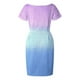 thumbnail image 4 of Puntoco Vestido De Manga Corta Con Cuello Redondo Y Cintura Con Cordones Degradados Para Mujer Púrpura Xxl,Regalos Para Mujer Joven, 4 of 4