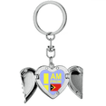thumbnail image 1 of Soy de Timor - Leste Llavero de alas de ángel en forma de corazón, 1 of 3