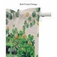 thumbnail image 5 of Truck Eucalyptus Leaves Linen Curtain Valance for Bedroom/Bathroom/Kitchen/Office/Living/Dining Room Window,St. Patrick Green Truck Farmhouse Rod Pocket Topper Decorative Cafe Drapes Panel 42"x12", 5 of 6