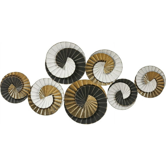 LuxenHome Multi-Color Metal Swirl Wall Decor, Modern Wall Hanging Sculpture, Nature Art Home Decorations, Hanging for Living Room Bedroom Office 43 inch, /Black/White