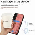 thumbnail image 3 of Allytech for Samsung Galaxy S23 2 in 1 Detachable Wallet Case, Retro PU Leather Ring Kickstand Card Slots Case for Women Men, Strong Magnetic Shockproof Anti-Scratch Slim Case - Pink, 3 of 11