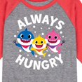 thumbnail image 3 of Baby Shark - Always Hungry - Toddler And Youth Raglan Graphic T-Shirt, 3 of 7