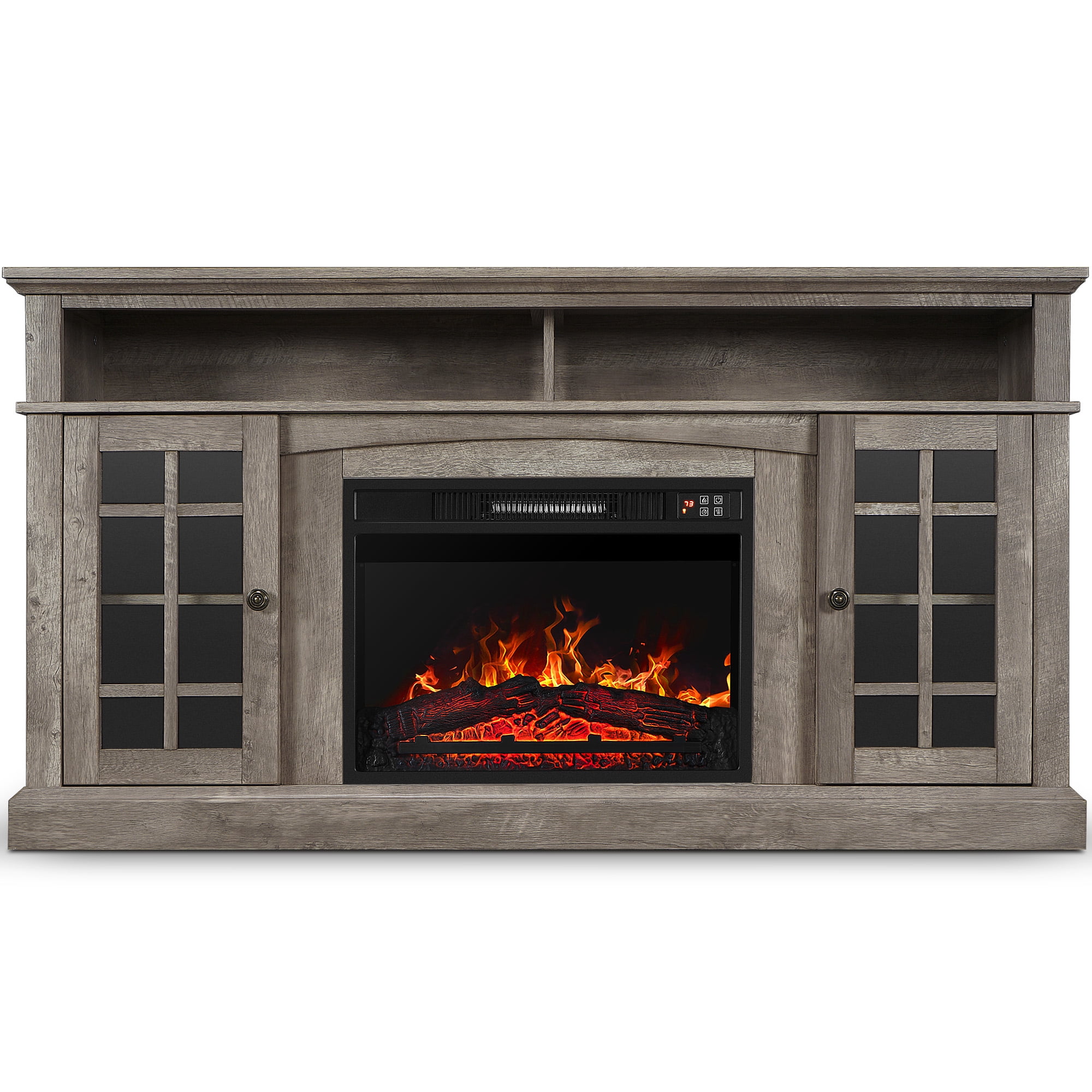 BELLEZE Fireplace TV Stand With Remote Control Console Media Shelves belleze-fireplace-tv-stand-with-remote-control-console-media-shelves
