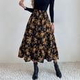 thumbnail image 4 of Falda acampanada delgada con estampado de costuras de longitud media a la moda informal para mujer Wmkox8yi  FGJ1027, 4 of 7